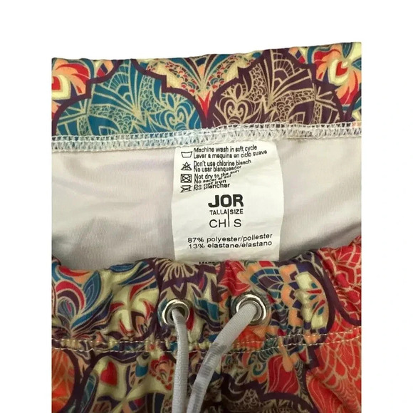 Jor Multicolor Drawstring Tropical Hawaiian Briefs Bikini Swimsuit Size Small - Picture 2 of 4